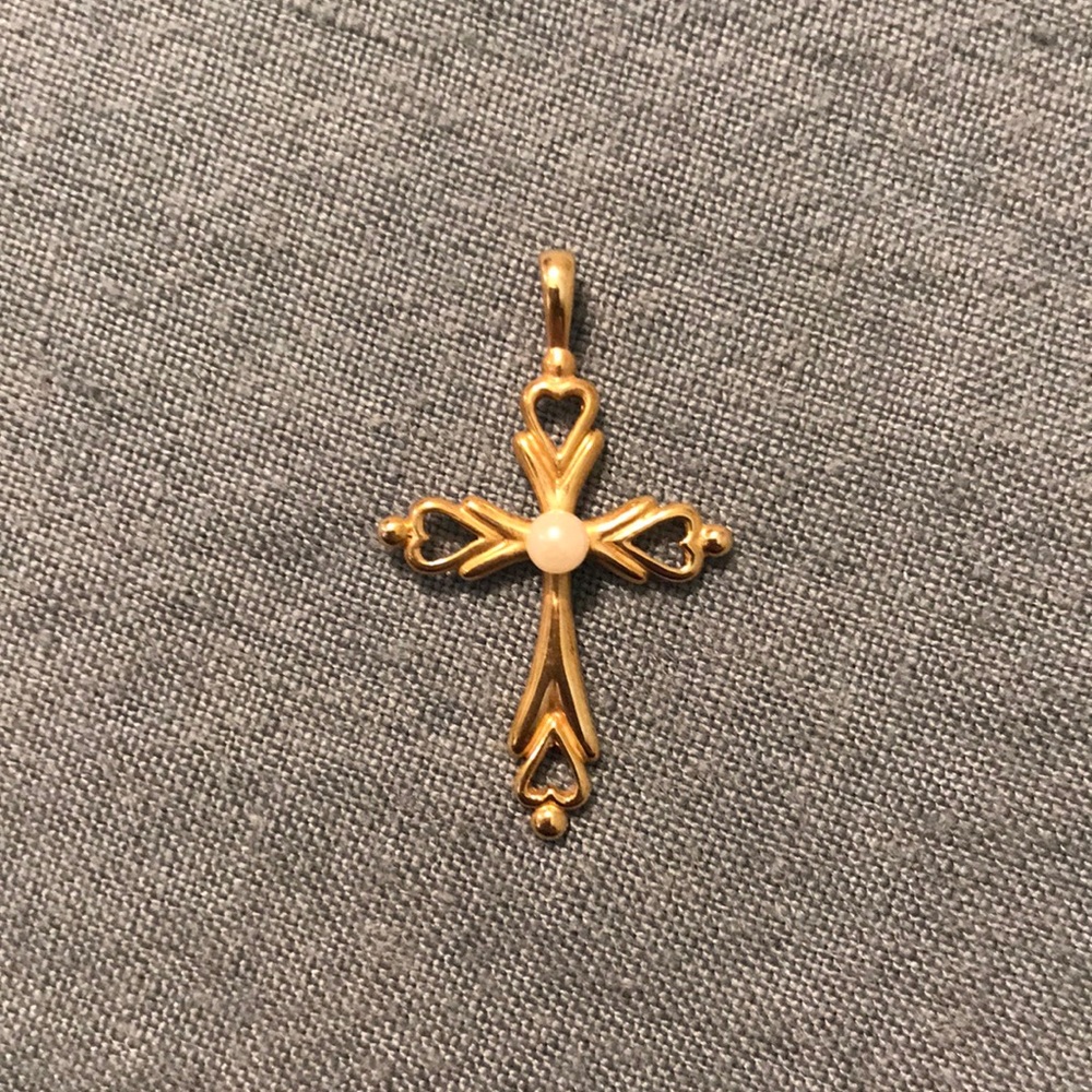 Cross necklace pendant 10K gold plated